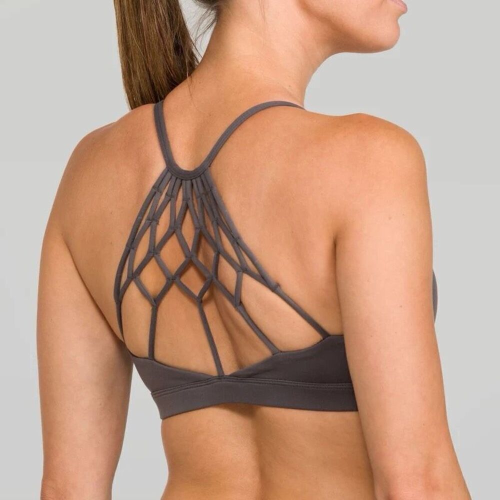IAB MFG NWT Namaste Strappy Sports Bra in Charcoal Size Medium